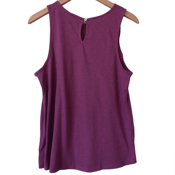 NWT- Lucky Brand Women's Crochet Tank Top Sleeveless.Size S. Color Purple. - Picture 2 of 16
